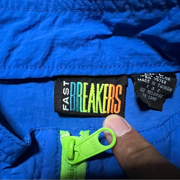 Vintage 90s Surfing Half Zip Blue Nature Windbreaker  Size XL 25X27.5 - Picture 8 of 8